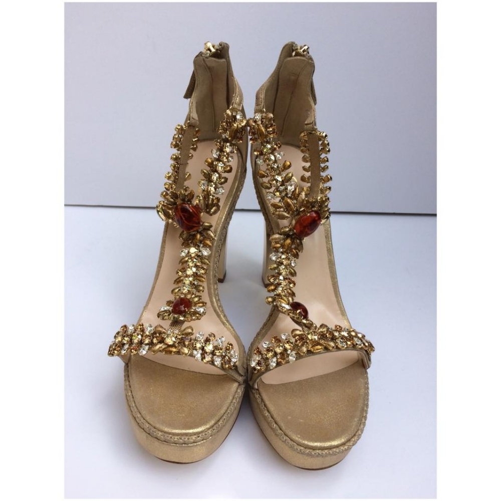 Oscar de la Renta Crystal Jewel Embellished Sandal, Size 41, NEW